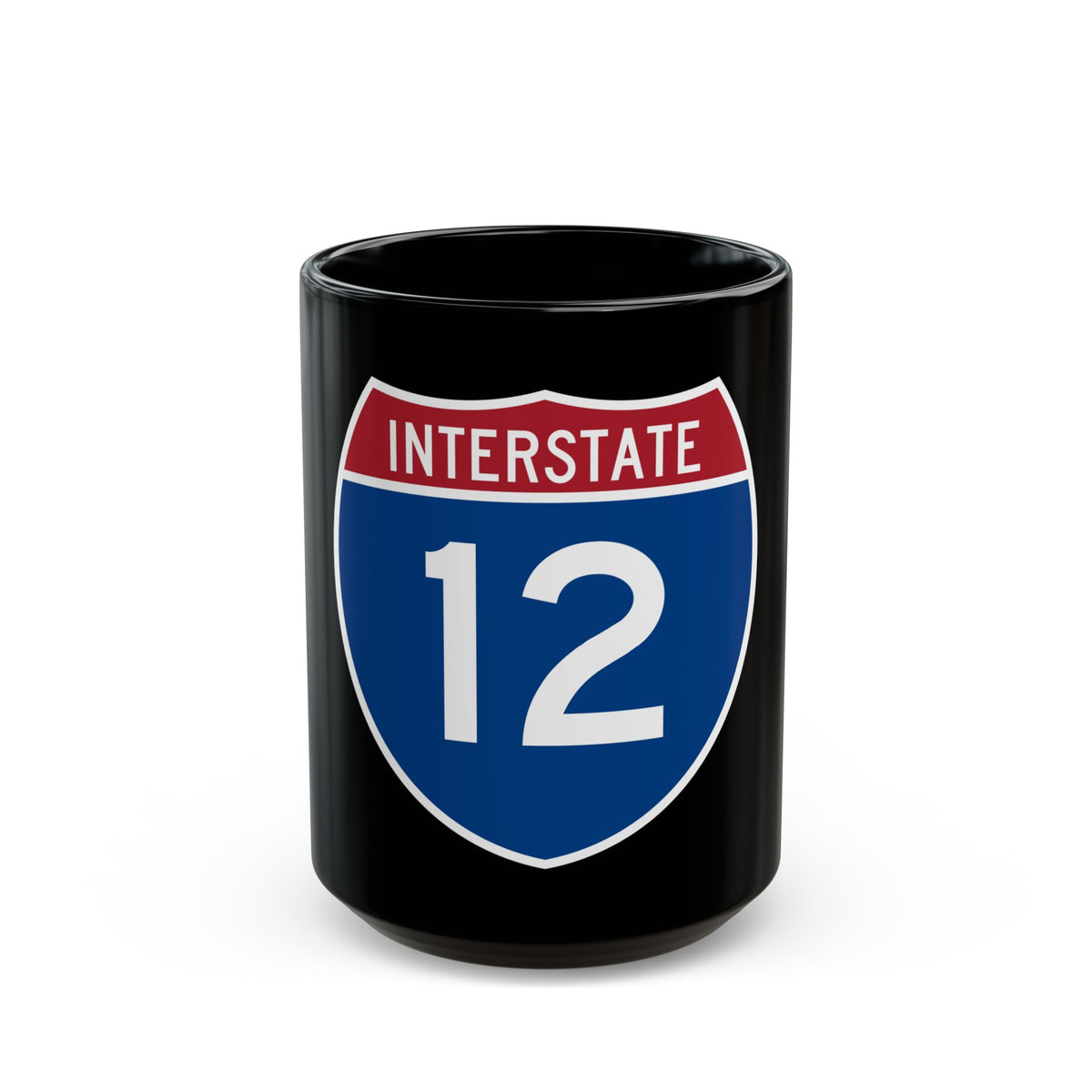 Interstate 12 (U.S. Highways) Black Coffee Mug