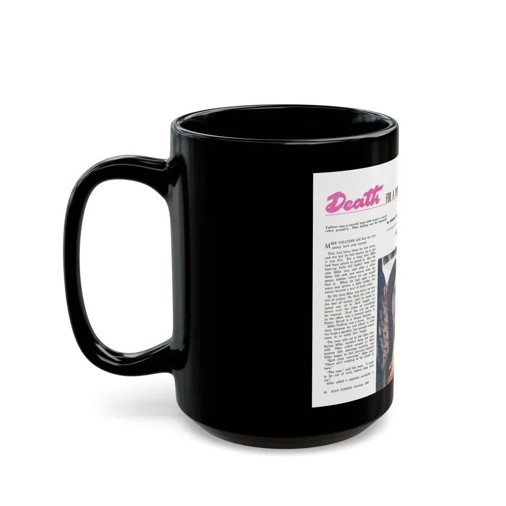 Death for a Penny, Man Junior, October 1948 - Black Coffee Mug-Go Mug Yourself