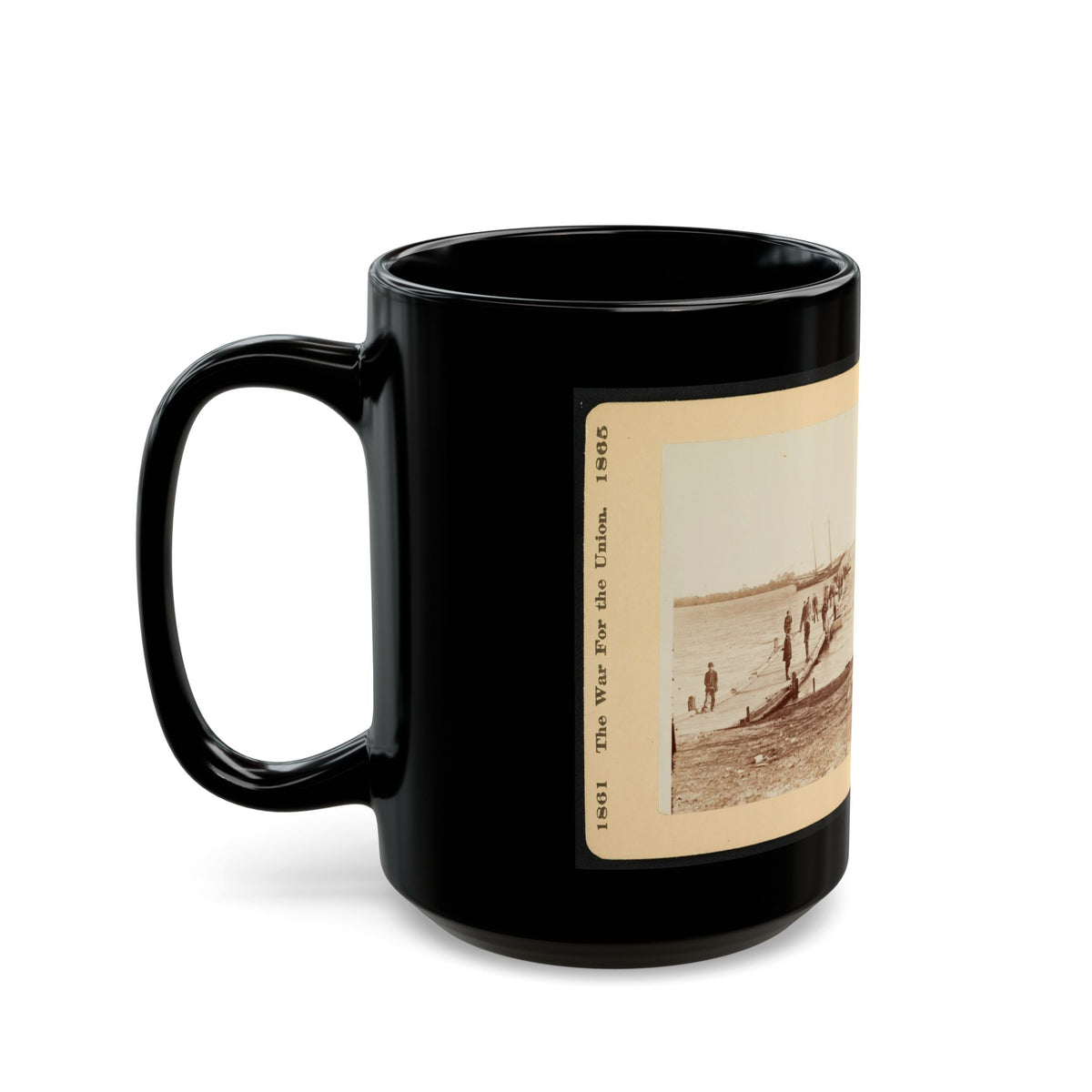 Building A Pontoon Bridge At Beaufort, S.C. (U.S. Civil War) Black Coffee Mug