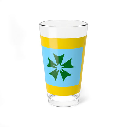 Flag of Memuro Hokkaido fringed (Japan) Pint Glass 16oz