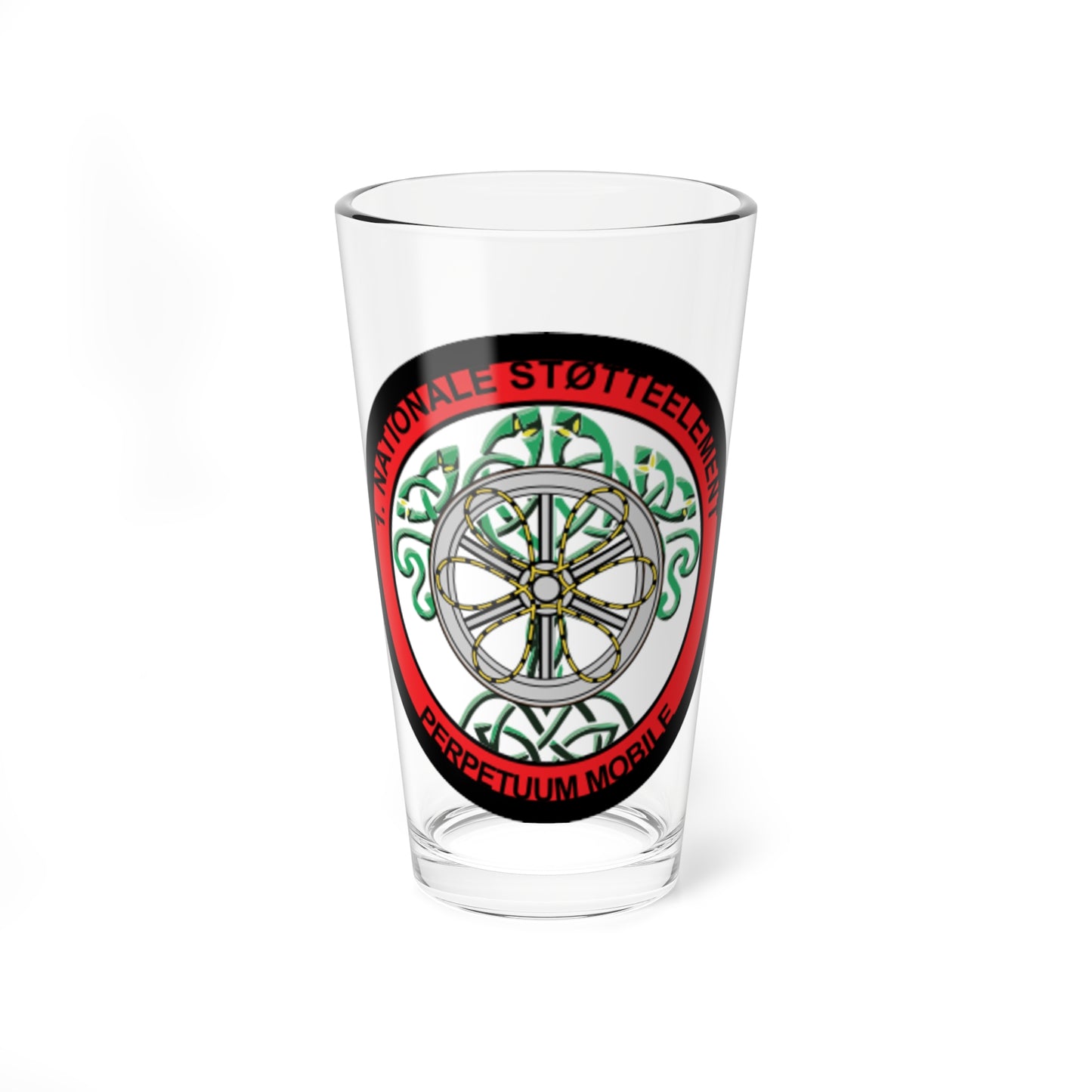 Emblem for the 1-IV-TRR (Denmark) (Coat of Arms) Pint Glass 16oz