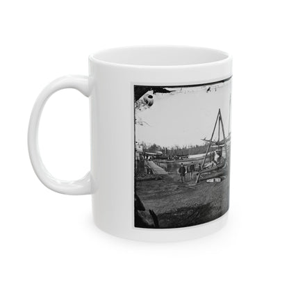 Broadway Landing, Va.  Tripod Artillery Swing By The Appomattox (U.S. Civil War) White Coffee Mug
