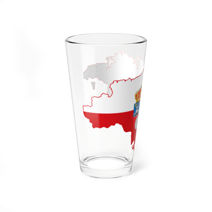 Flag map of Cantabria (Spain) Pint Glass 16oz