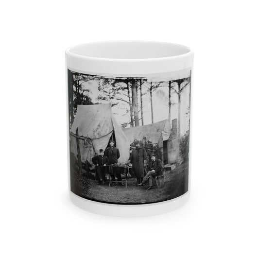 Brandy Station, Virginia. Group Of Officers, Headquarters, Army Of The Potomac (U.S. Civil War) White Coffee Mug