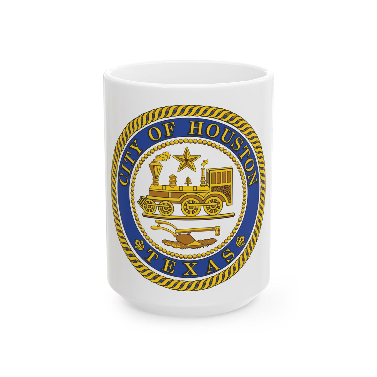 Seal of Houston Texas - White Coffee Mug
