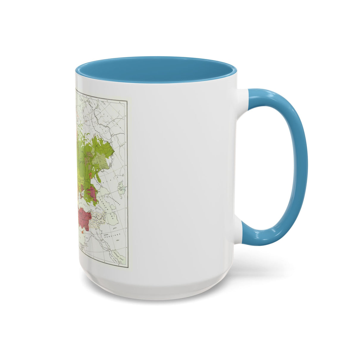 Europe & Adjoining Asia & Africa - The Races of (1919) (Map) Accent Coffee Mug