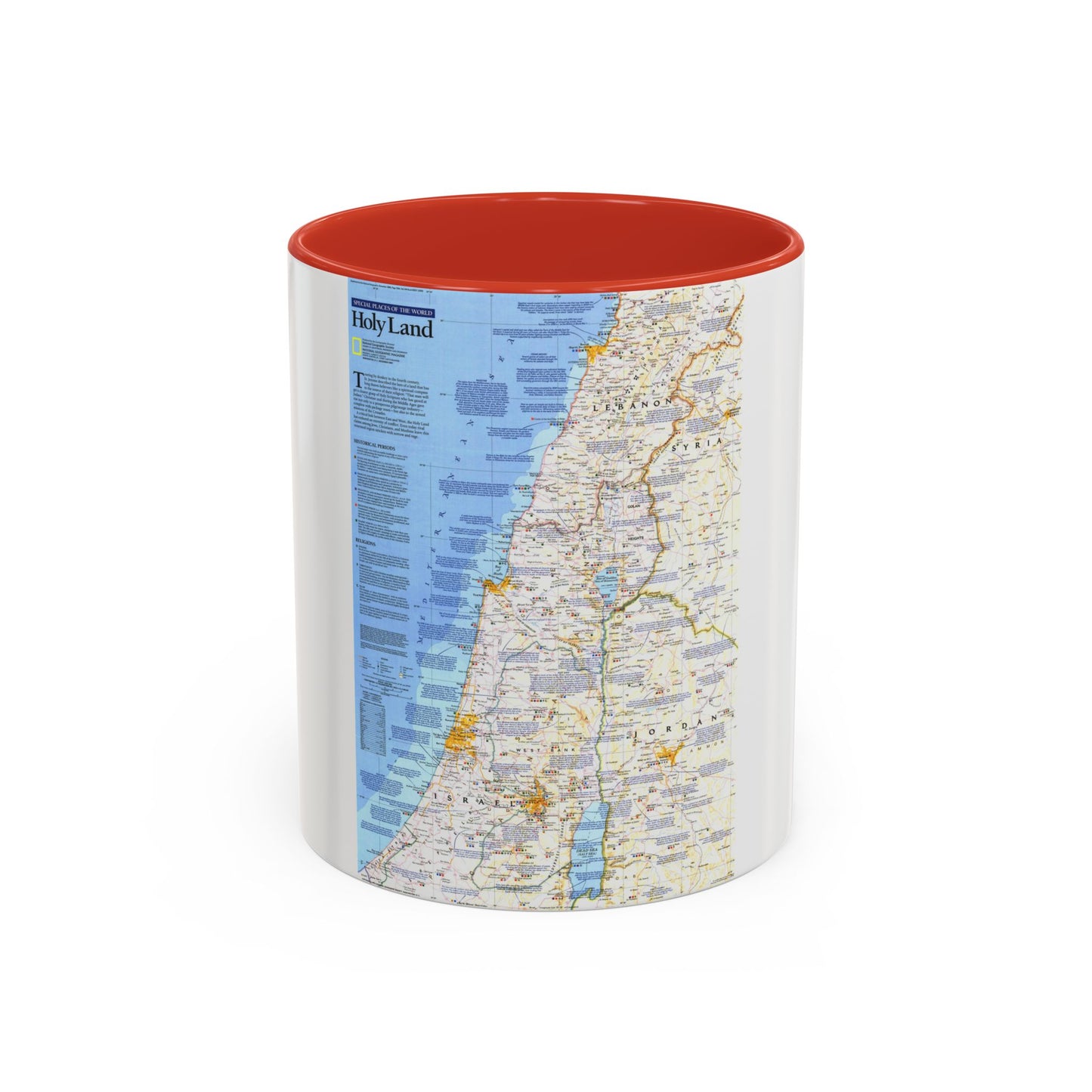 Middle East - Holy Land 1 (1989) (Map) Accent Coffee Mug