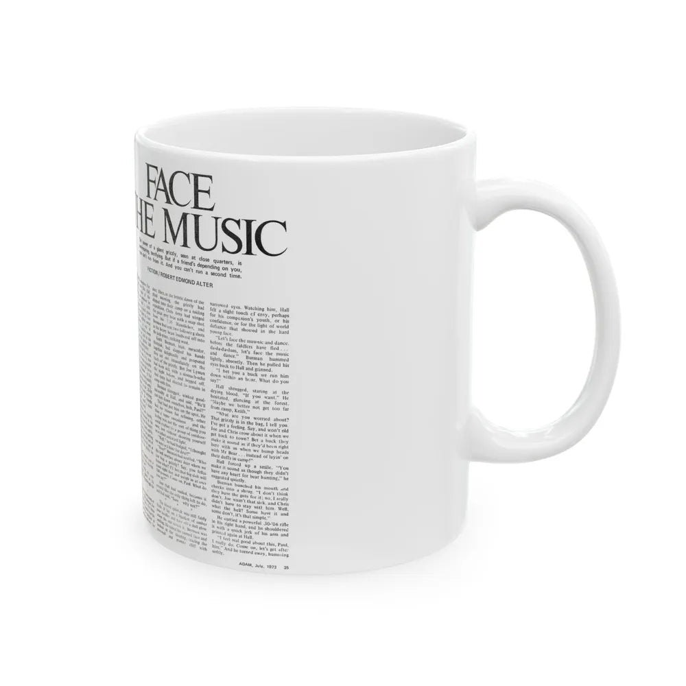 Face The Music, Adam magazine, July 1973 - White Coffee Mug-Go Mug Yourself