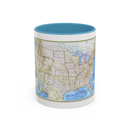 USA - The United States (1976) (Map) Accent Coffee Mug