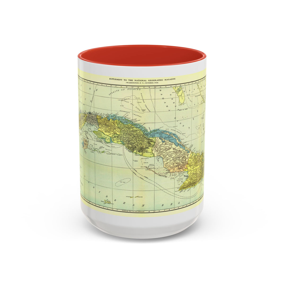 Central America - Cuba (1906) (Map) Accent Coffee Mug