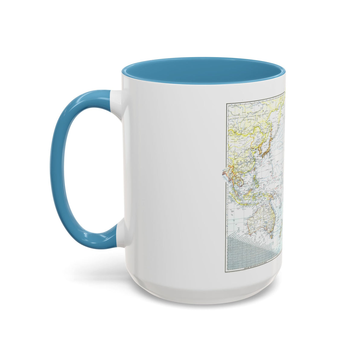 Pacific Ocean - Theater of War (1942) (Map) Accent Coffee Mug