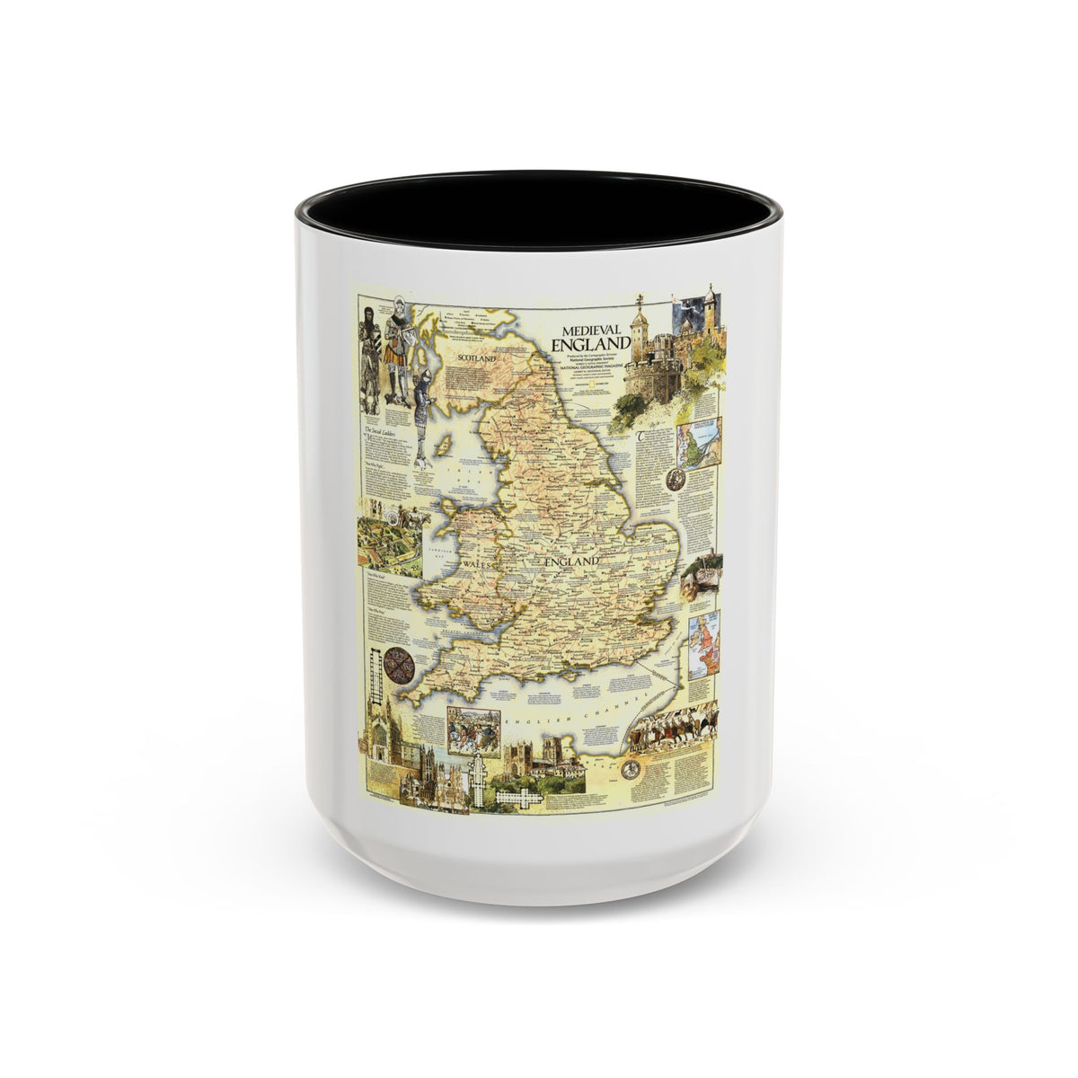 England - Medieval (1979) (Map) Accent Coffee Mug