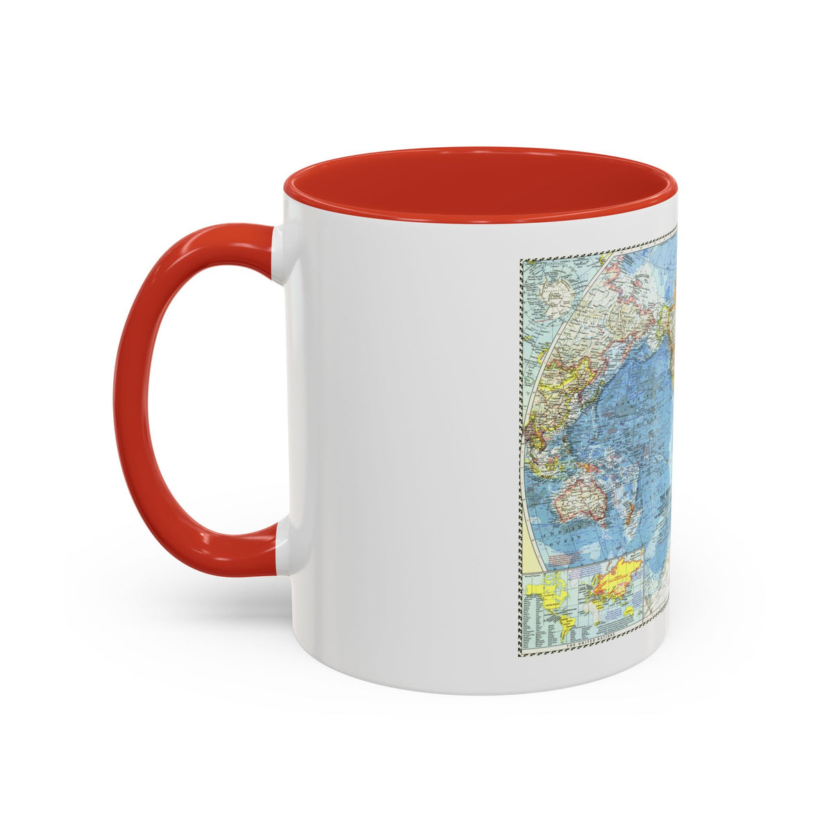 World Map (1960) (Map) Accent Coffee Mug