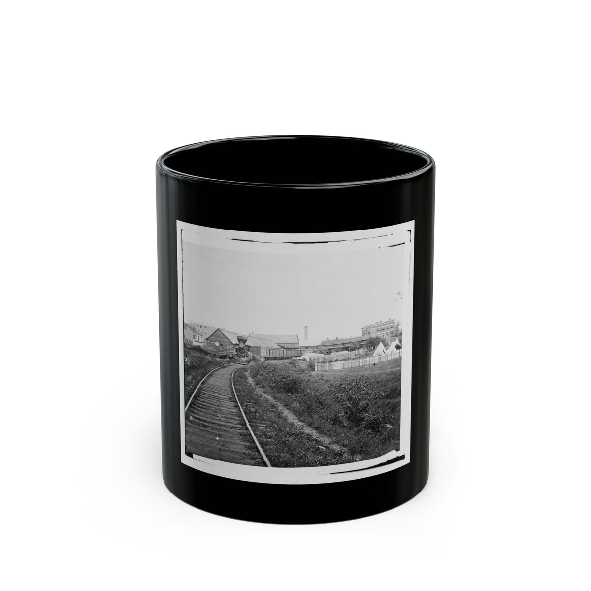 Culpeper Court House, Va. Freight Train On Orange And Alexandria Railroad (U.S. Civil War) Black Coffee Mug