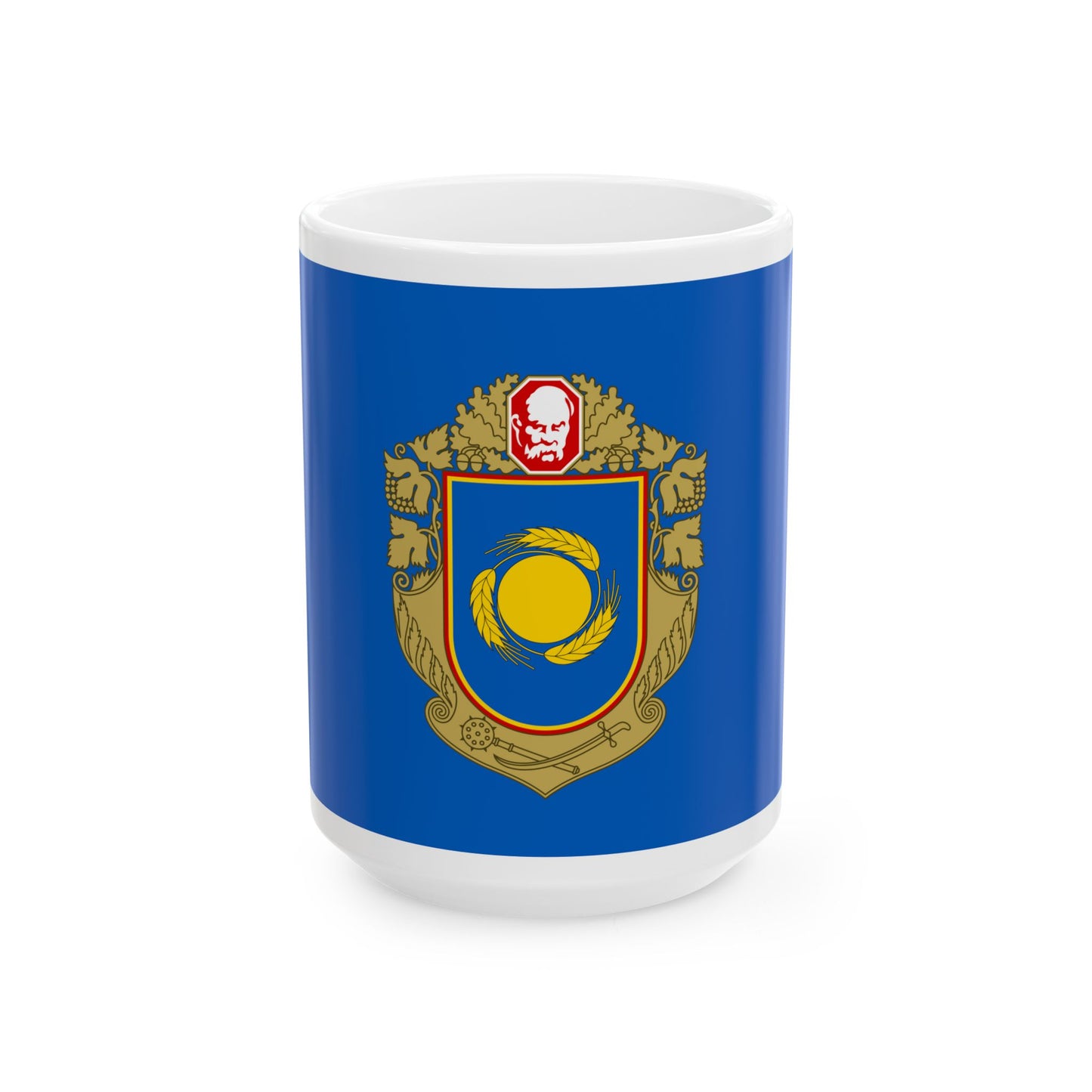 Drapeau de l'oblast de Tcherkassy en Ukraine - Tasse à café blanche