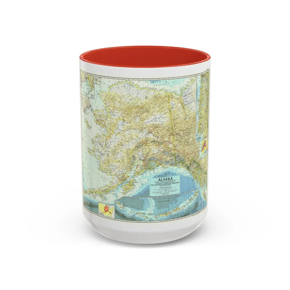 USA - Alaska (1956) (Map) Accent Coffee Mug-15oz-Red-Go Mug Yourself