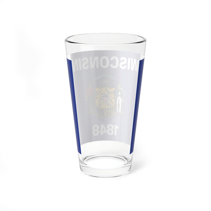 Flag of Wisconsin (United States) Pint Glass 16oz