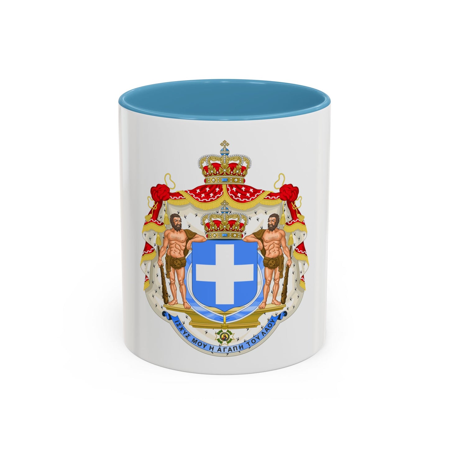 Royal Coat of Arms of Greece (blue cross) - Accent Coffee Mug
