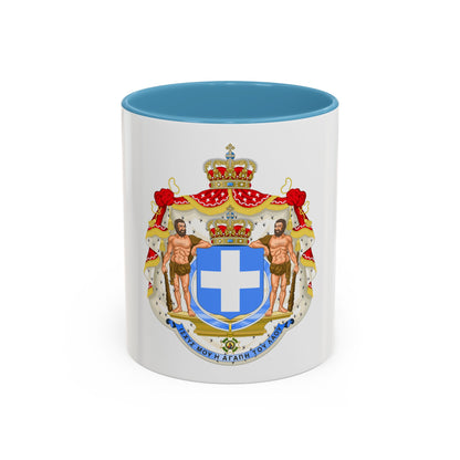 Royal Coat of Arms of Greece (blue cross) - Accent Coffee Mug