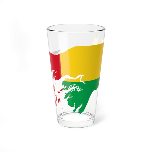 Flag map of Guinea-Bissau (Guinea) Pint Glass 16oz