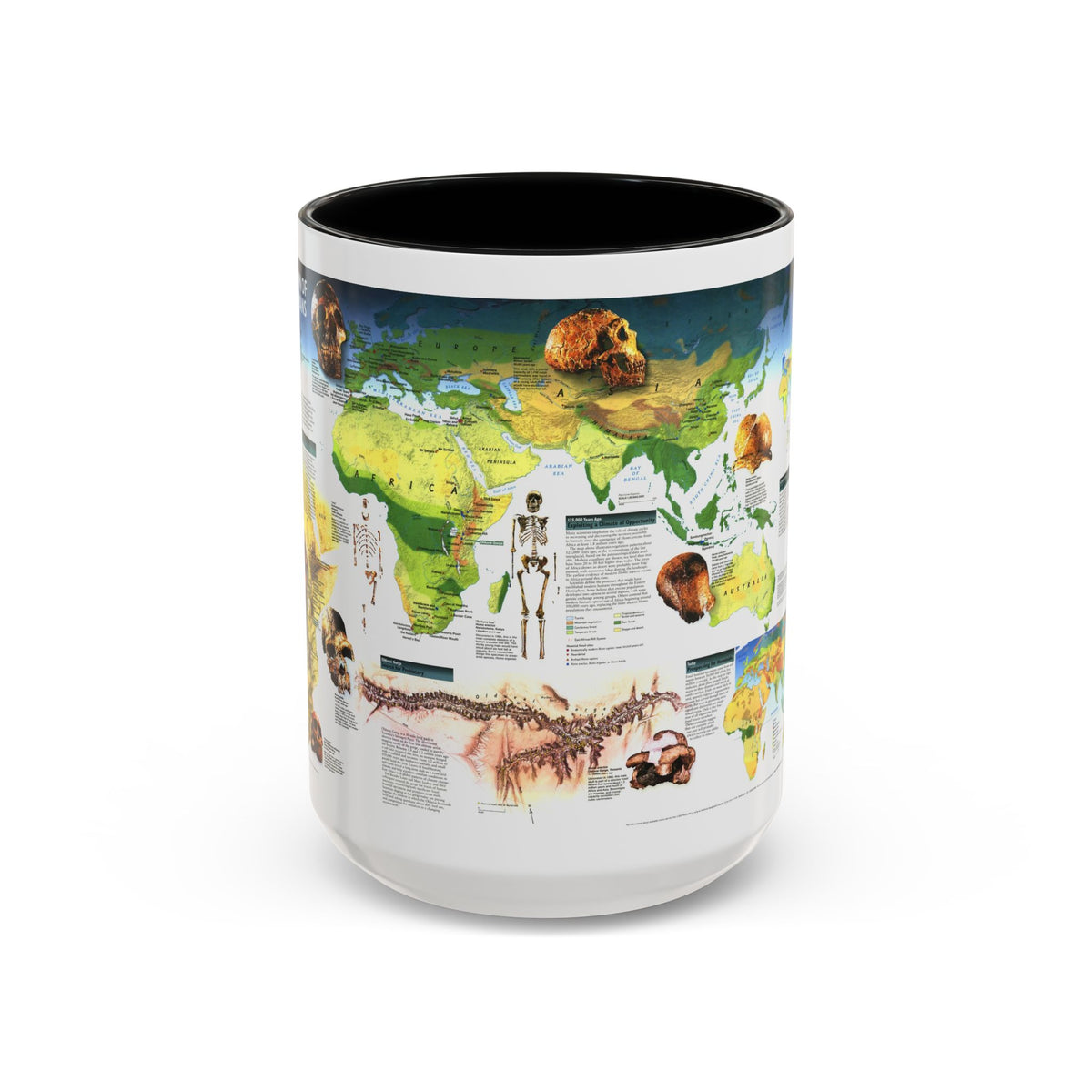 World Map - Dawn of Humans (1997) (Map) Accent Coffee Mug