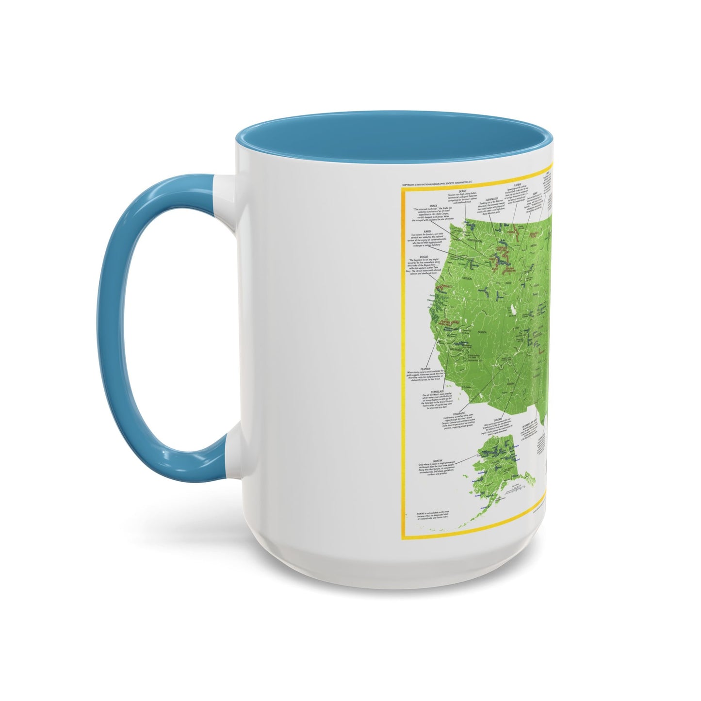 USA - Wild and Scenic Rivers 1 (1977) (Map) Accent Coffee Mug