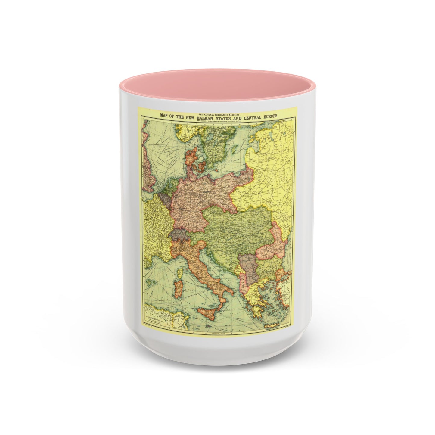 Europe, Central & the Balkan States (1915) (Map) Accent Coffee Mug