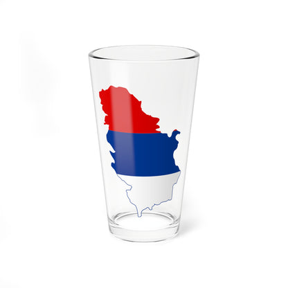 Flag map of Serbia 1992-2004 (Serbia) Pint Glass 16oz