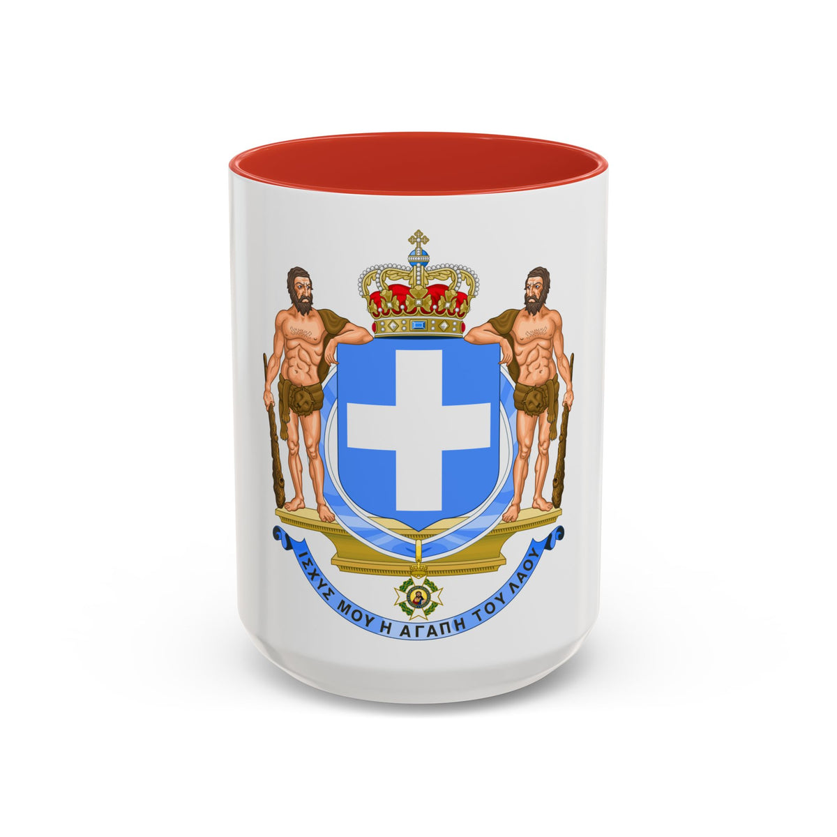 Coat of Arms of Greece (blue cross) - Accent Coffee Mug