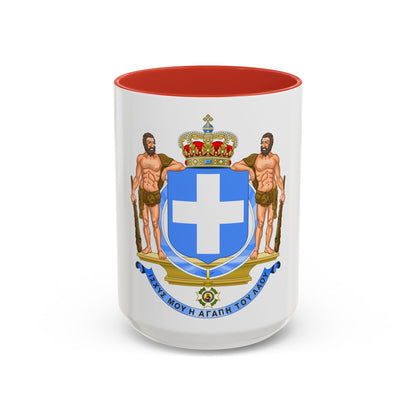 Coat of Arms of Greece (blue cross) - Accent Coffee Mug