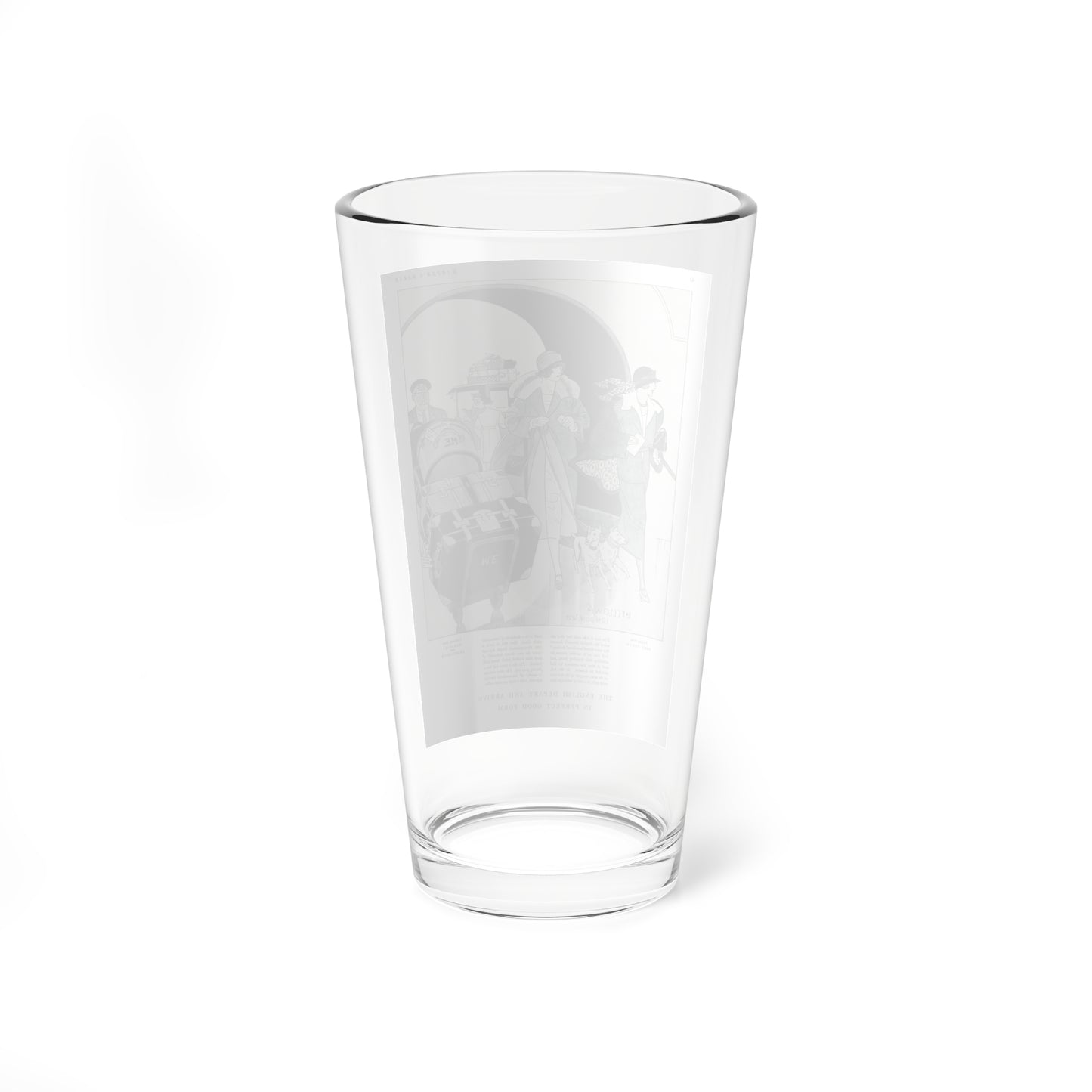 The English Depart and Arrive In Perfect Good Form, Harper's Bazaar, June 1923 (Magazine Illustration) Pint Glass 16oz