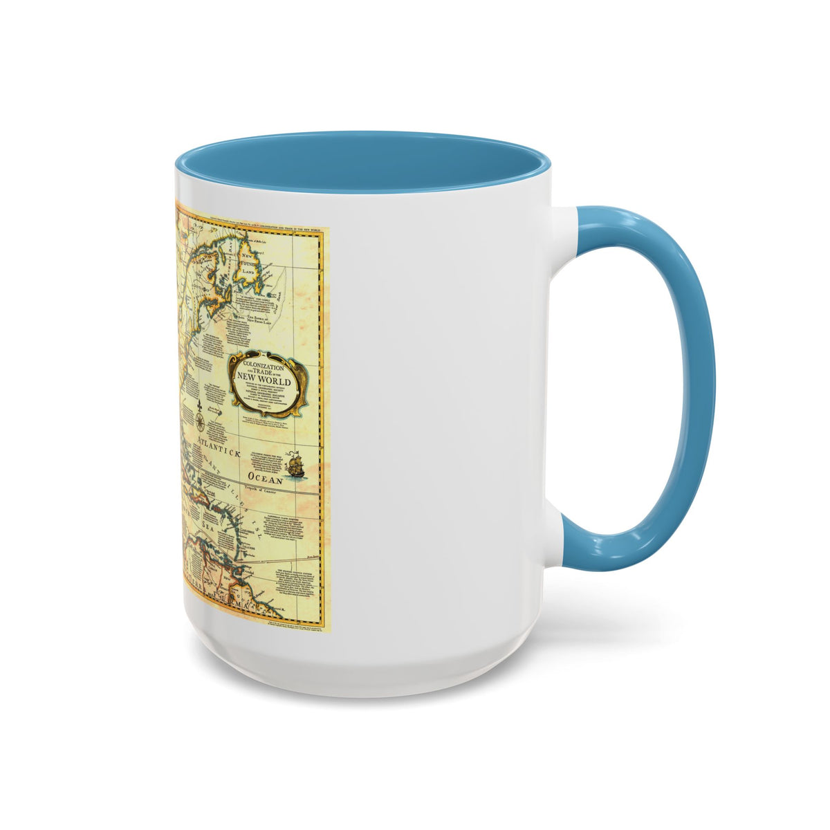North America - Colonization and Trade (1977) (Map) Accent Coffee Mug