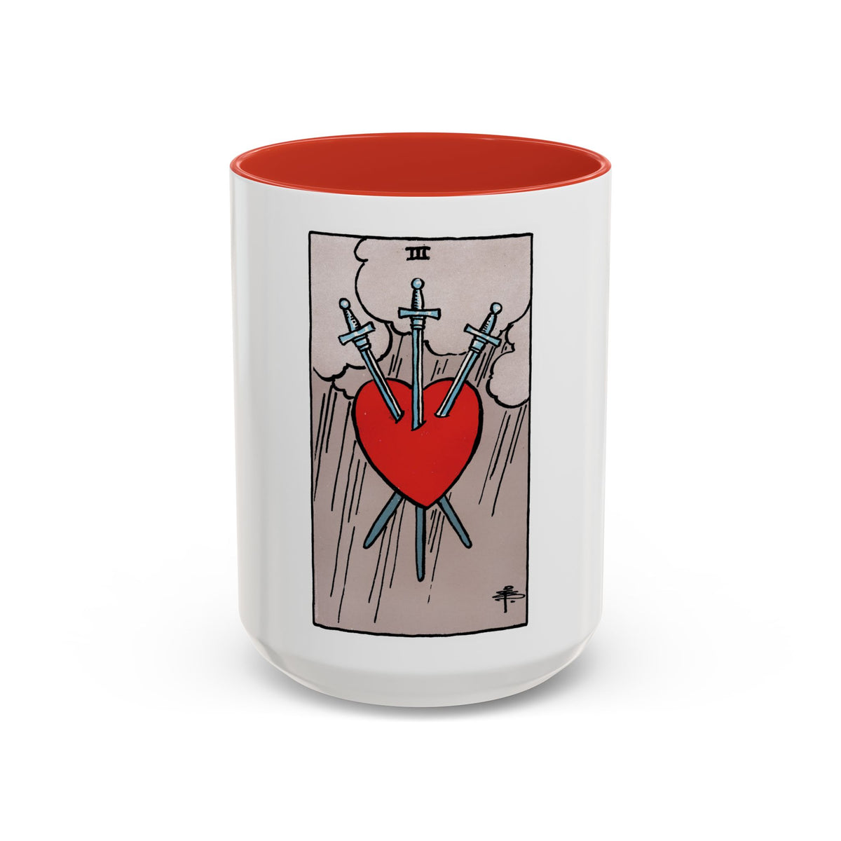 The 3 of Swords (Tarot Card) Accent Coffee Mug