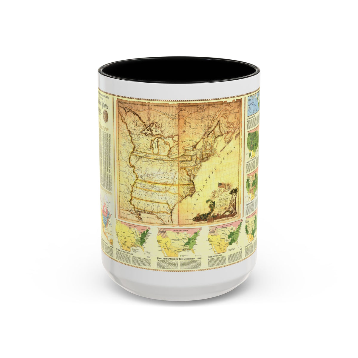 USA - Territorial Growth (1987) (Map) Accent Coffee Mug