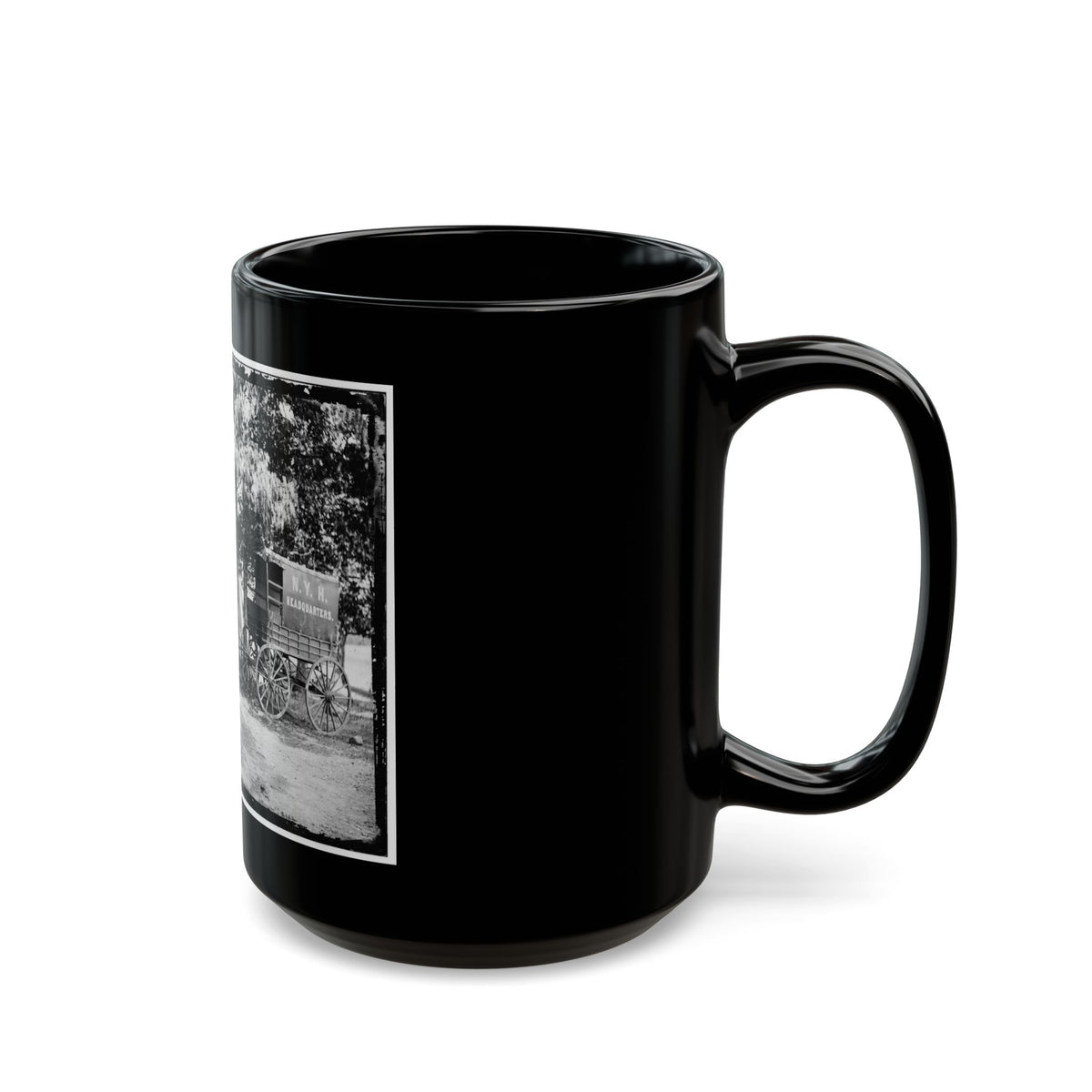 Bealeton, Va. Group At Tent And Wagon Of The New York Herald (U.S. Civil War) Black Coffee Mug