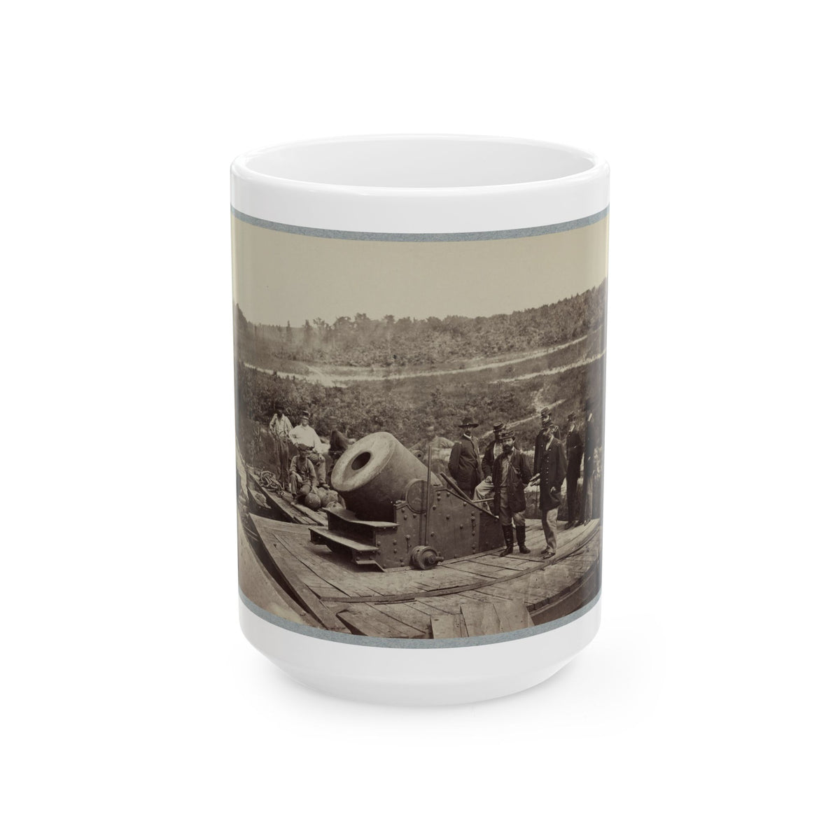 13 Inch Mortar  Dictator  In Front Of Petersburg, Va. (U.S. Civil War) White Coffee Mug