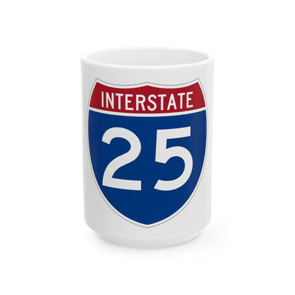 Interstate 25 (U.S. Highways) White Coffee Mug