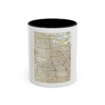 USA - North Central (1958) (Map) Accent Coffee Mug