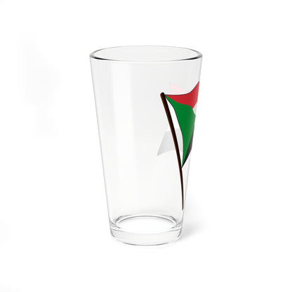 Sudan Waving Flag Icon (Sudan) Pint Glass 16oz