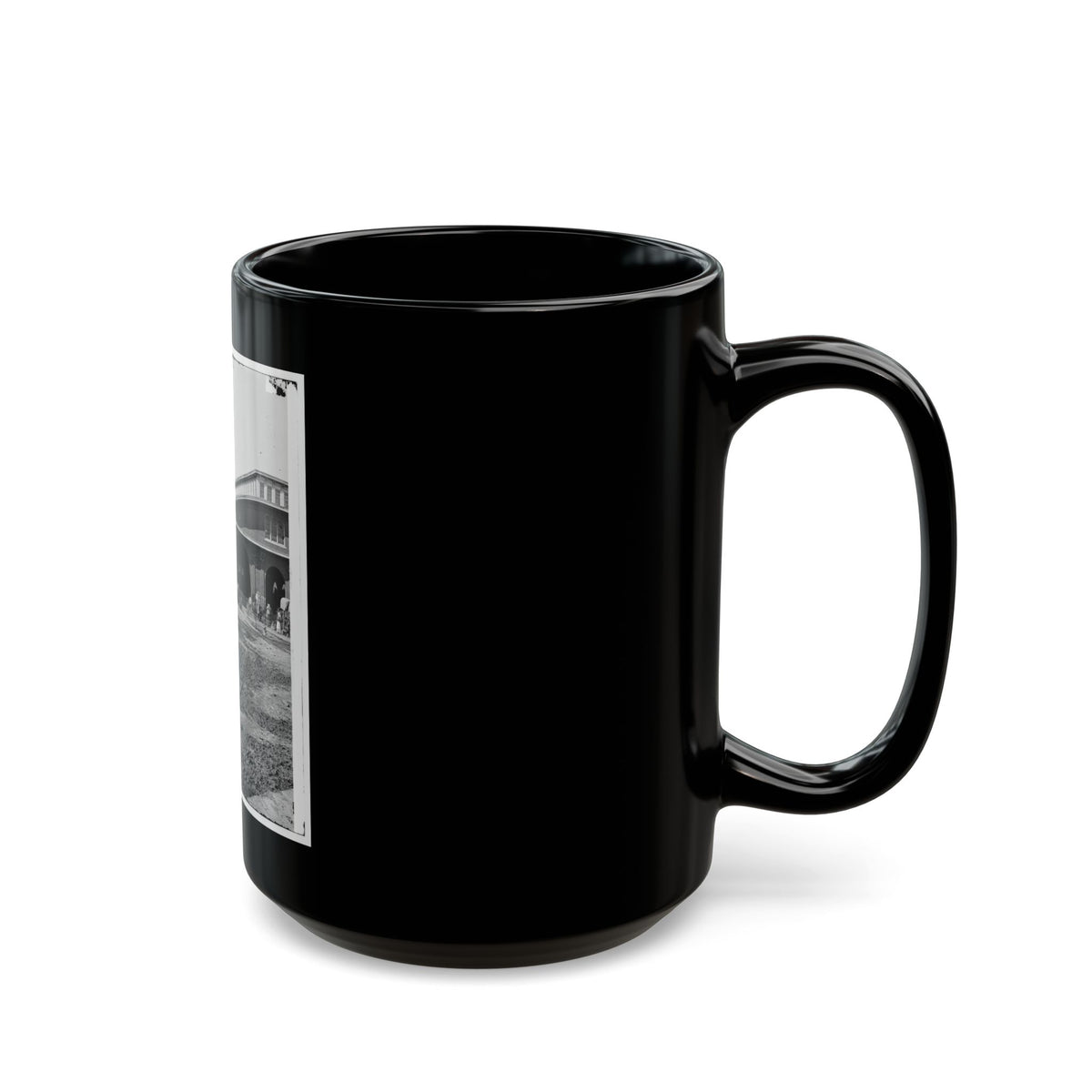 Atlanta, Ga. Boxcars With Refugees At Railroad Depot (U.S. Civil War) Black Coffee Mug