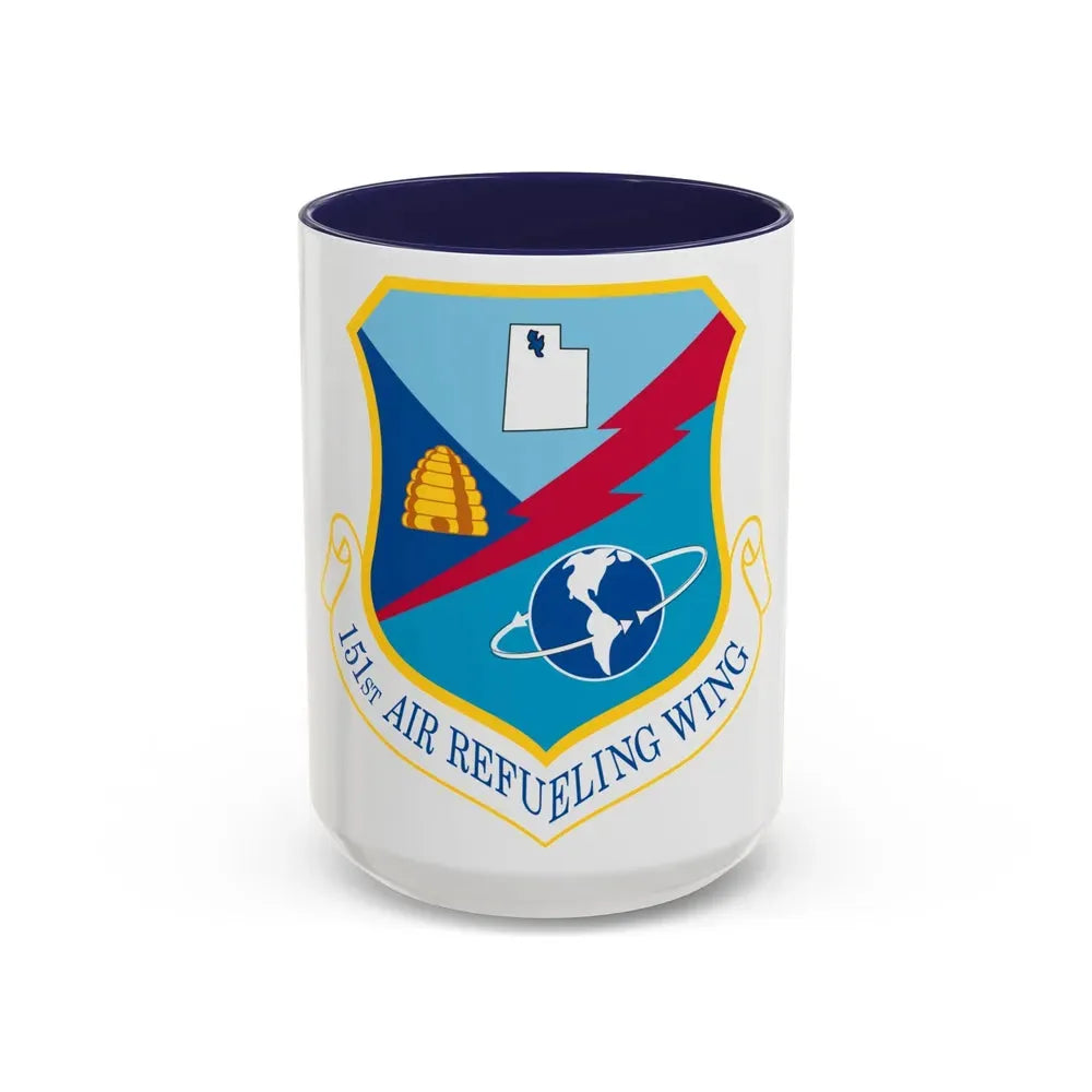 151st Air Refueling Wing (U.S. Air Force) Accent Coffee Mug 15oz Navy - Go Mug Yourself