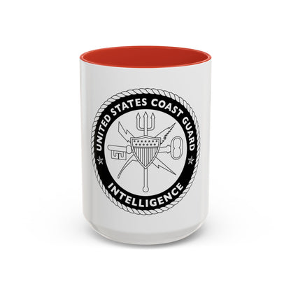 USCG Intelligence 1 color (U.S. Coast Guard) Accent Coffee Mug