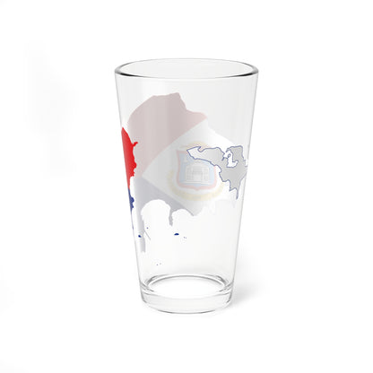 Flag-map of Sint Maarten (Netherlands) Pint Glass 16oz