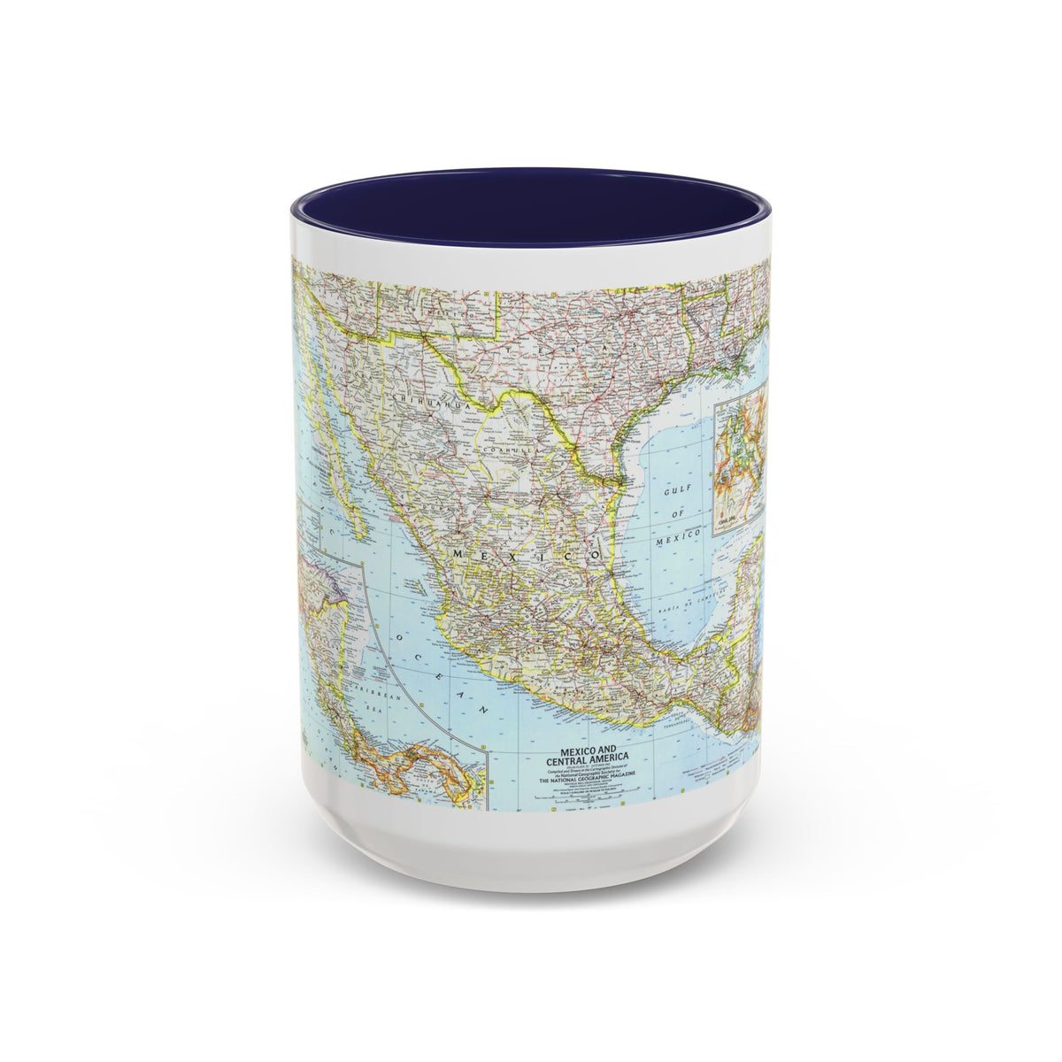 Central America - Mexico (1961) (Map) Accent Coffee Mug
