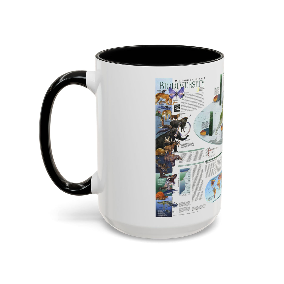 World Map - Biodiversity (1999) (Map) Accent Coffee Mug