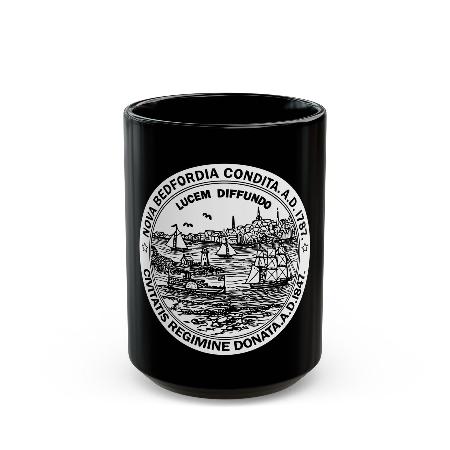 Seal of New Bedford Massachusetts - Black Coffee Mug