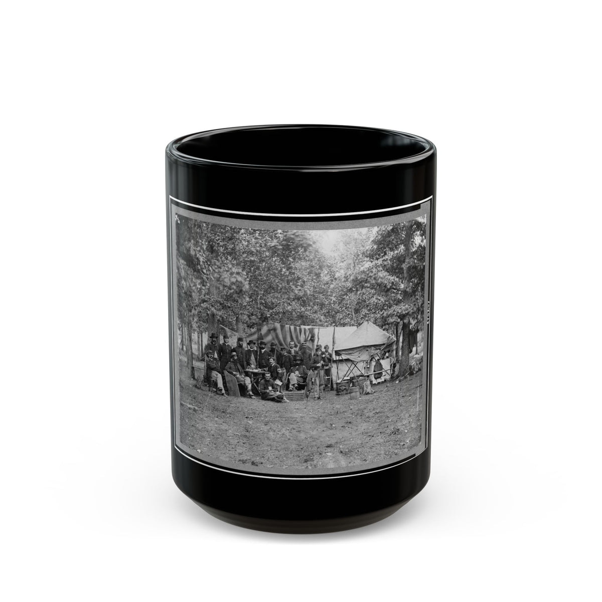 Regimental Staff, New York Volunteers, Near Bealton I.E., Bealeton , Va. (U.S. Civil War) Black Coffee Mug