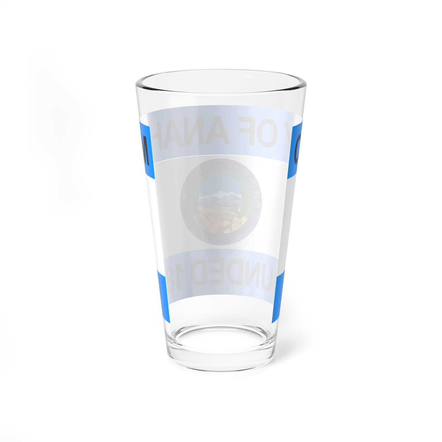 Flag of Anaheim California 1967-2018 2019present (United States) Pint Glass 16oz