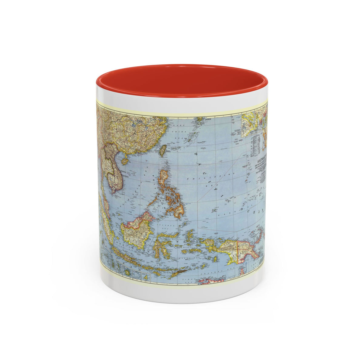 Pacific Islands - Southeast Asia (1944) (Map) Accent Coffee Mug