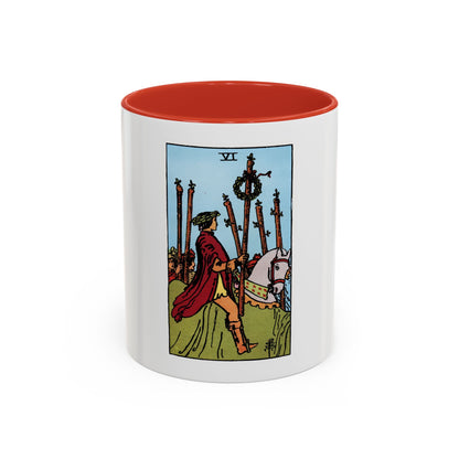 The 6 of Wands (Tarot Card) Accent Coffee Mug